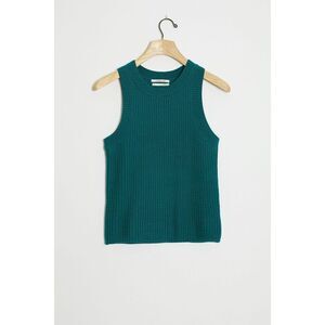 Teal Green Anthropologie Textured Sleeveless Pullover Knit Sweater Tank (NWT)